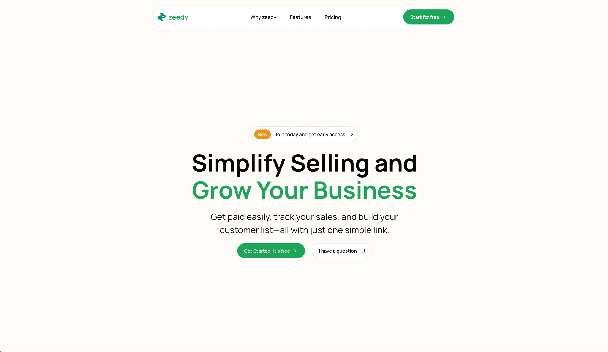 zeedy store landing page