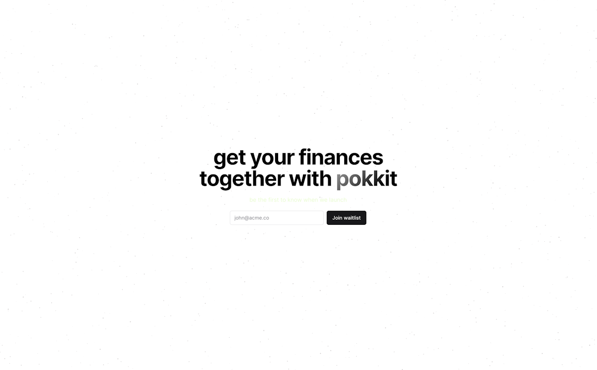 screenshot of pokkit app project